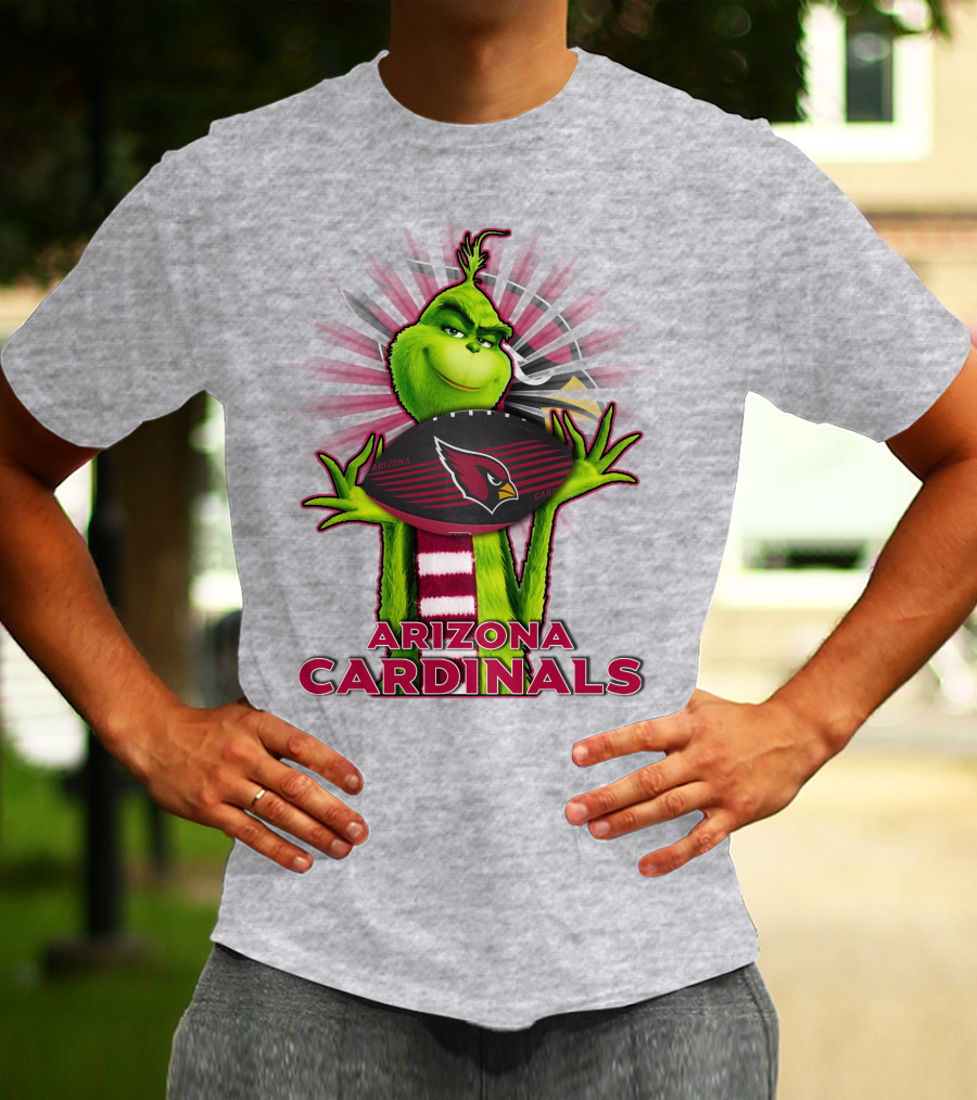 Grinch Holding Arizona Cardinals Football T-Shirt
