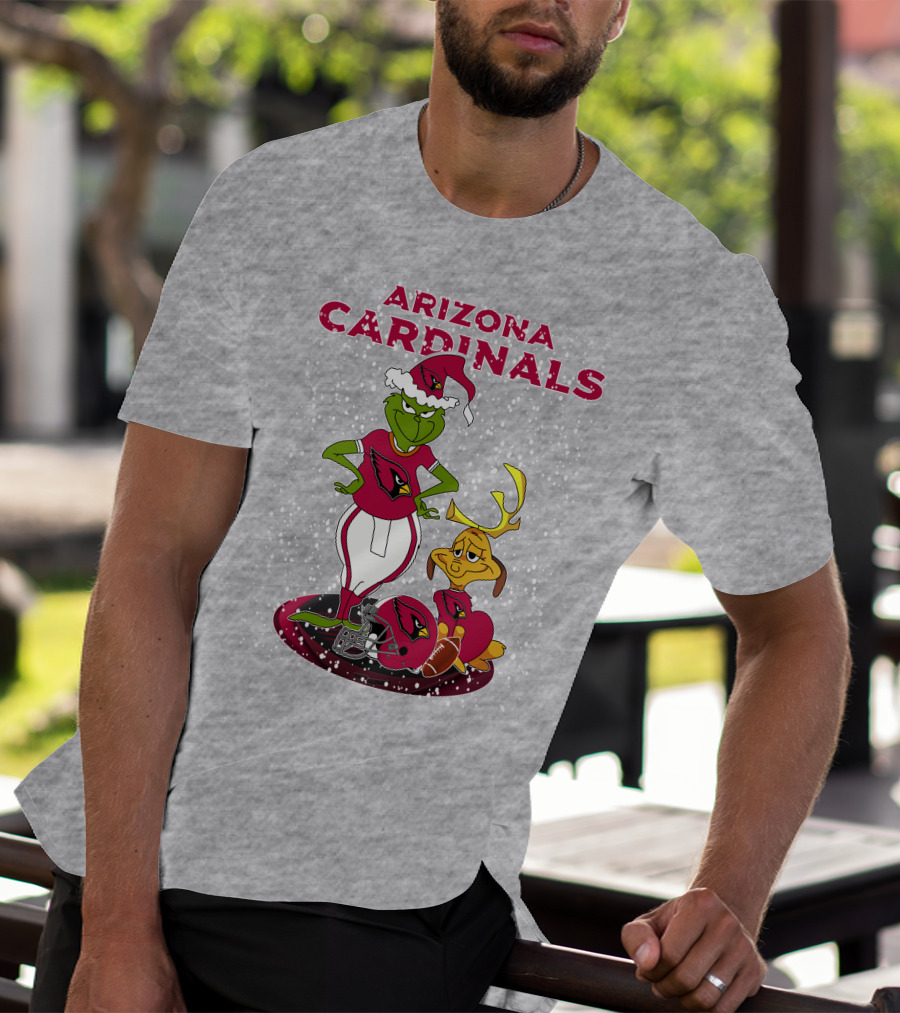 Arizona Cardinals Grinch Christmas Football Fun T-Shirt