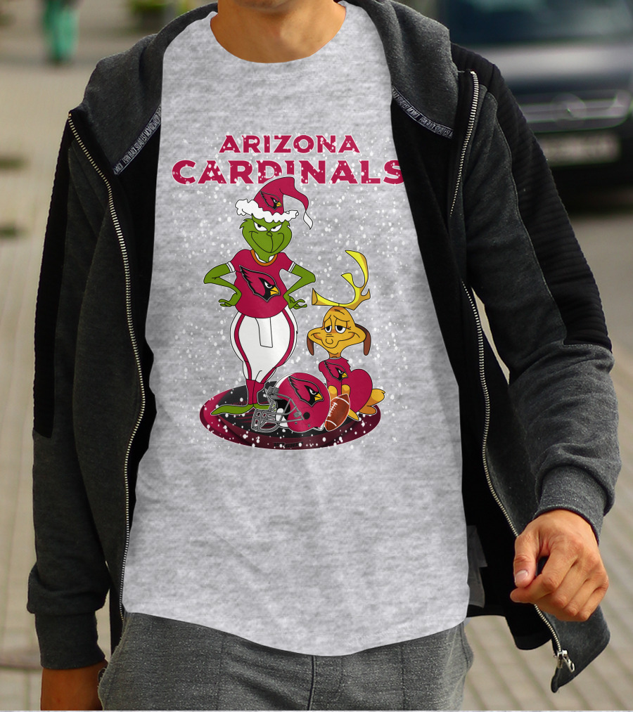 Arizona Cardinals Grinch Christmas Football Fun T-Shirt