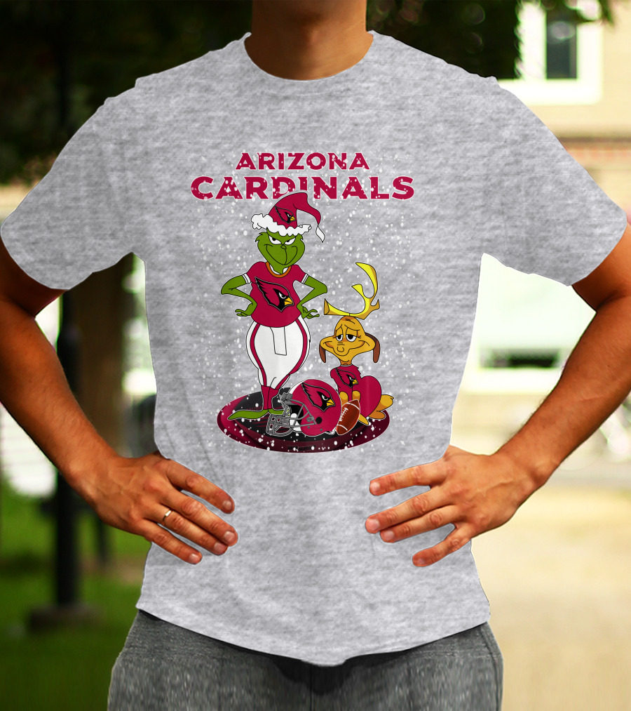 Arizona Cardinals Grinch Christmas Football Fun T-Shirt