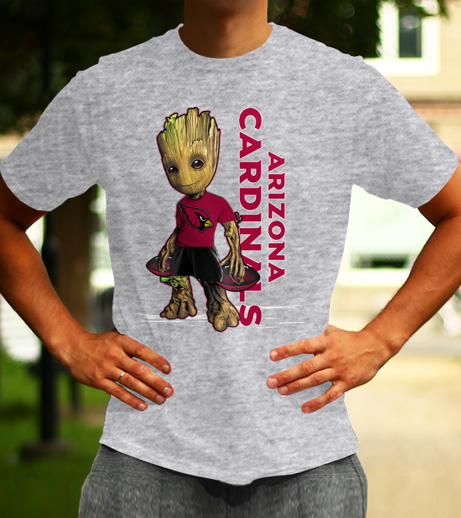 Groot Arizona Cardinals NFL Fan Art With Team Logo And Character T-Shirt