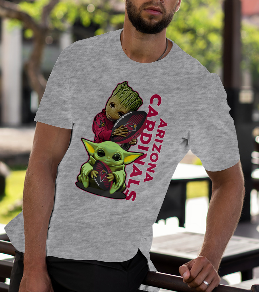 Grzd Arizona Cardinals Groot Baby Yoda Football T-Shirt