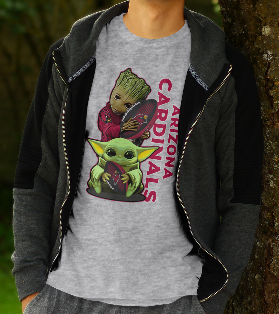 Grzd Arizona Cardinals Groot Baby Yoda Football T-Shirt