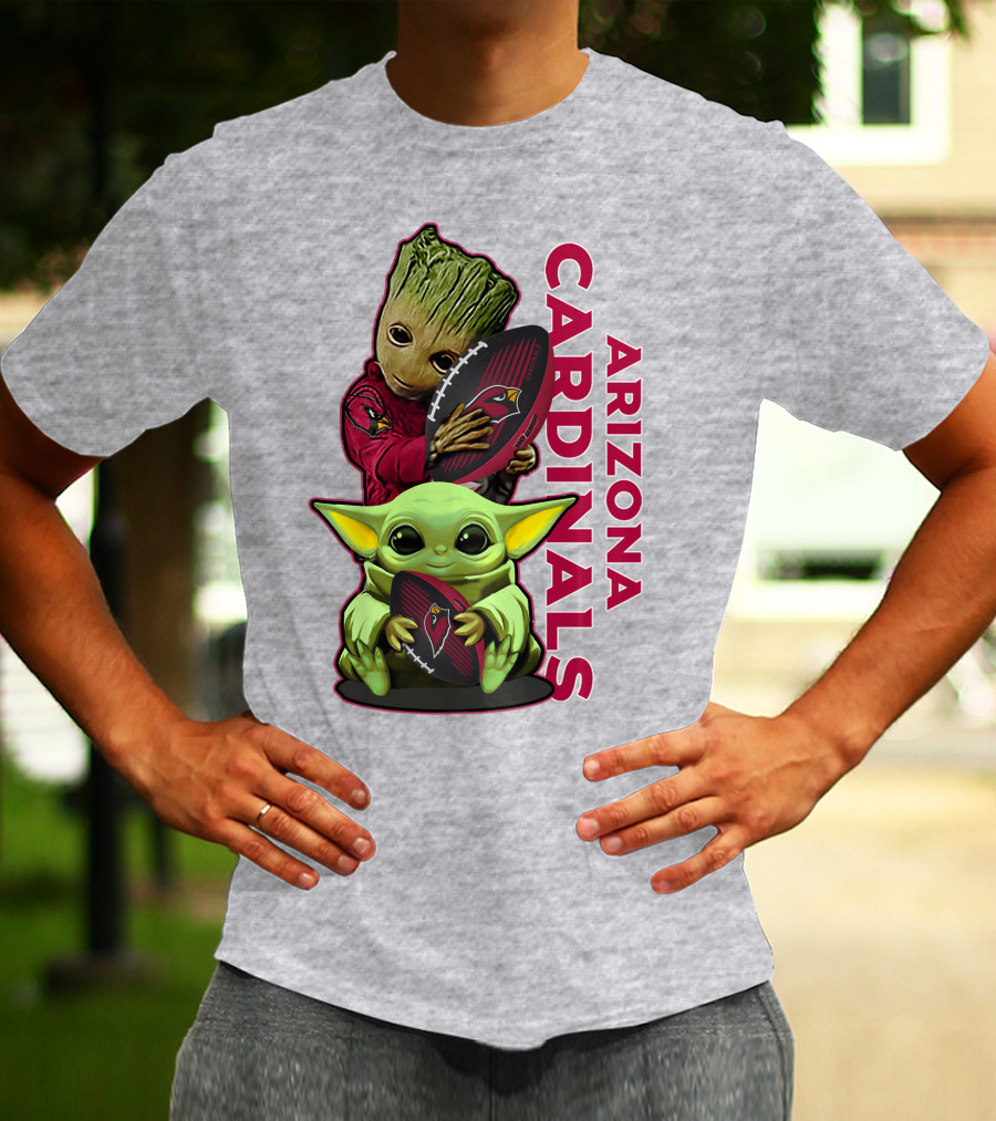 Grzd Arizona Cardinals Groot Baby Yoda Football T-Shirt