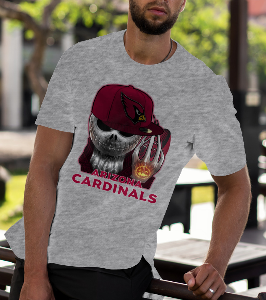 Arizona Cardinals Jackskull Pumpkin Helmet T-Shirt