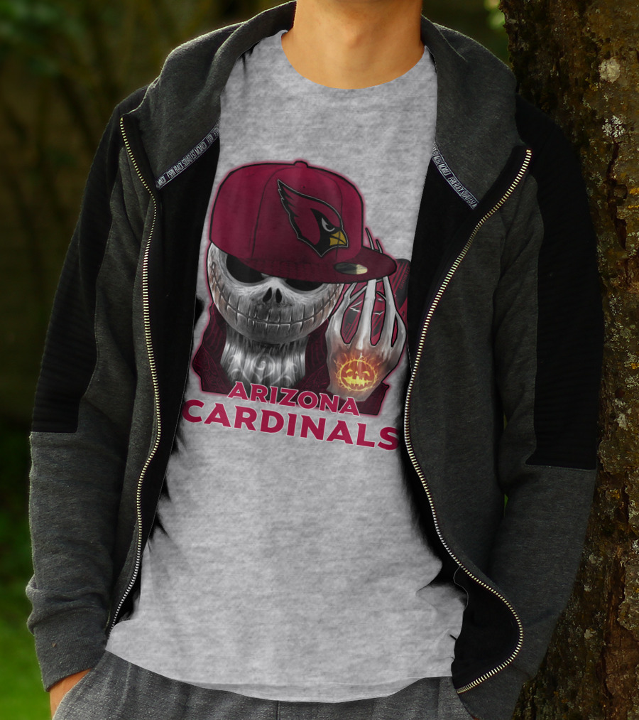 Arizona Cardinals Jackskull Pumpkin Helmet T-Shirt