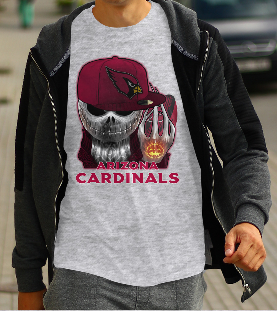 Arizona Cardinals Jackskull Pumpkin Helmet T-Shirt