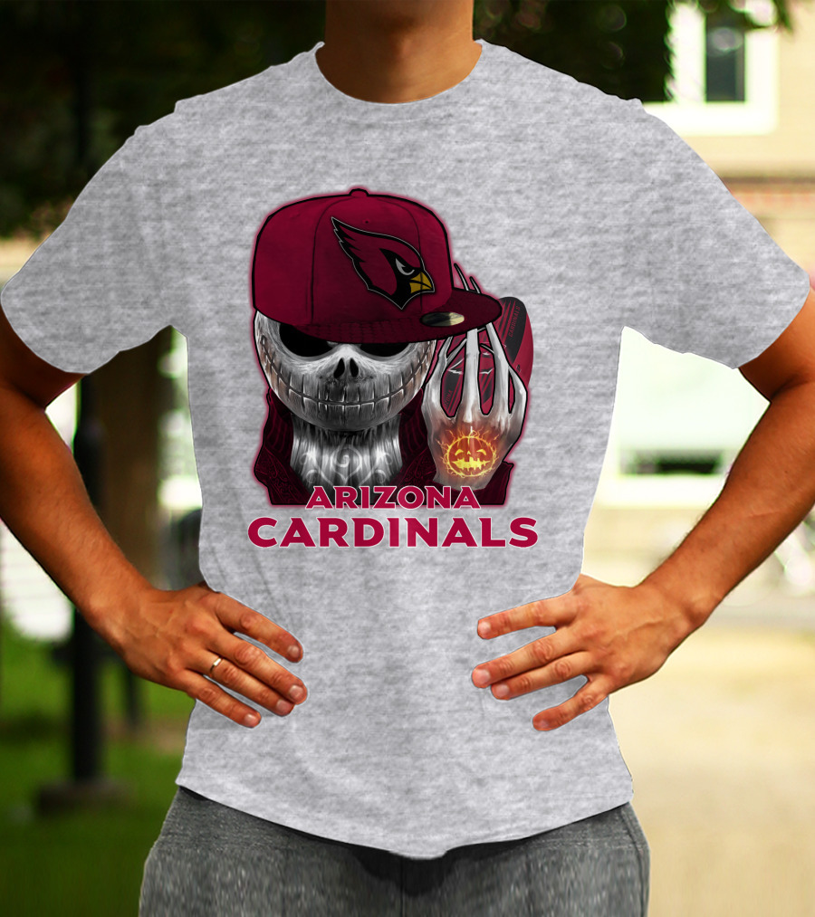 Arizona Cardinals Jackskull Pumpkin Helmet T-Shirt