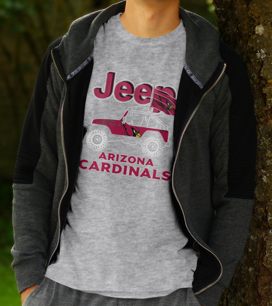 Jeep Arizona Cardinals Off-Road Adventure With Flag T-Shirt