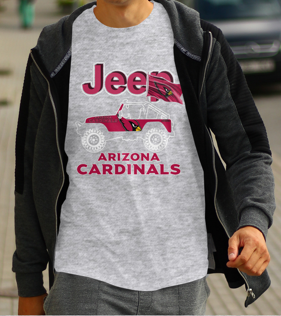 Jeep Arizona Cardinals Off-Road Adventure With Flag T-Shirt
