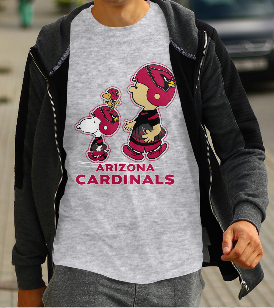 Snpfootball Arizona Cardinals Peanuts Characters Football Helmets T-Shirt