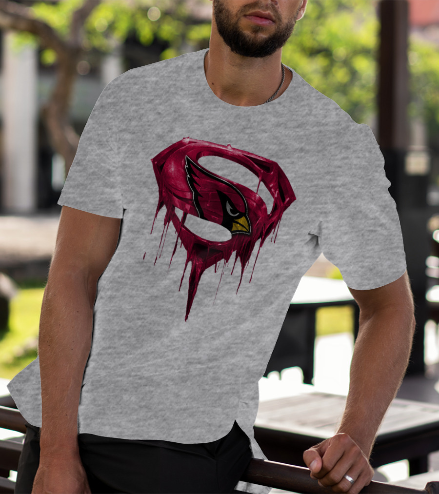 SPM Arizona Cardinals Dripping Super Hero Emblem T-Shirt