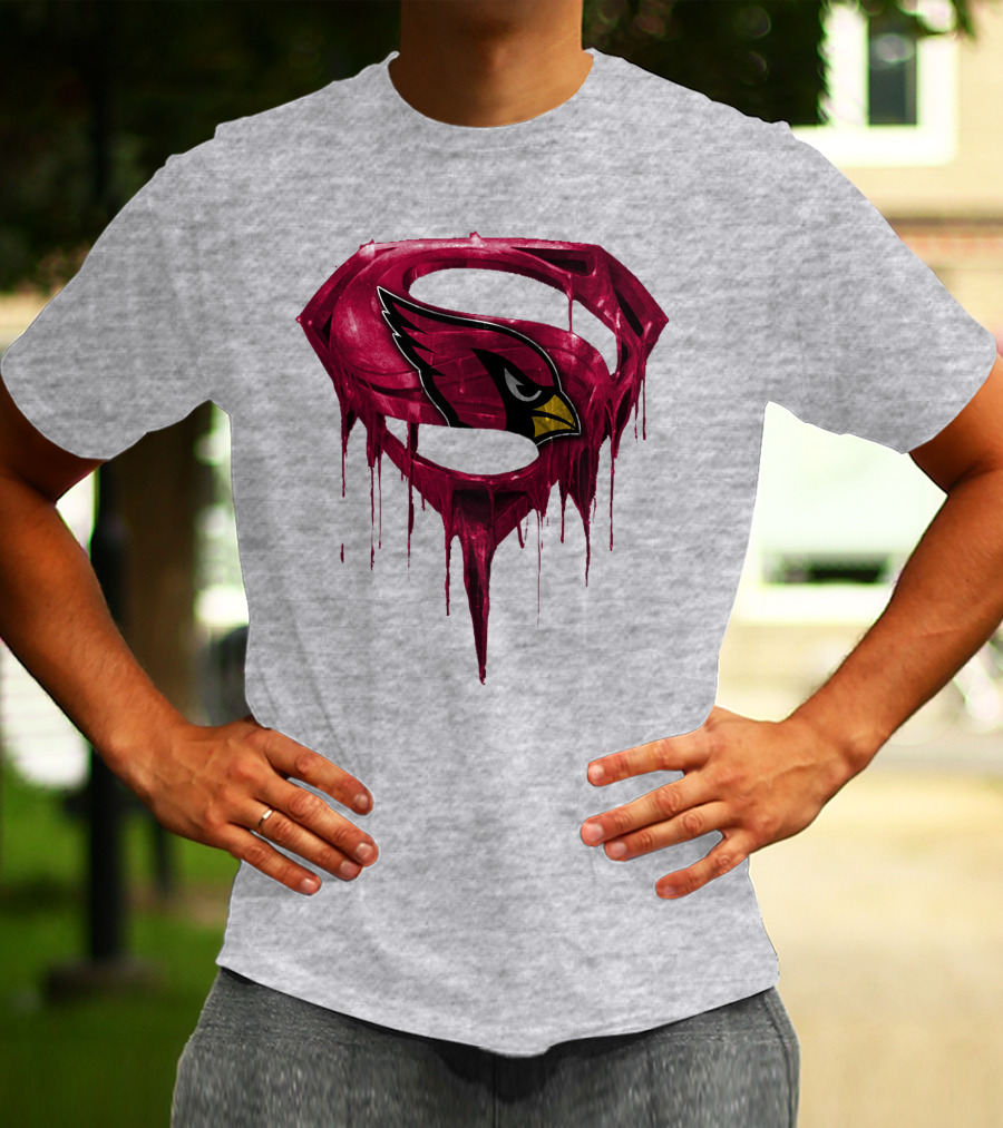 SPM Arizona Cardinals Dripping Super Hero Emblem T-Shirt