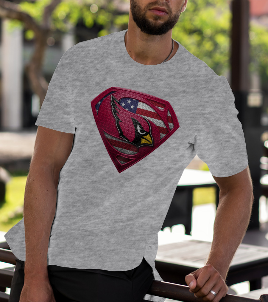Spm Arizona Cardinals Superman American Flag T-Shirt