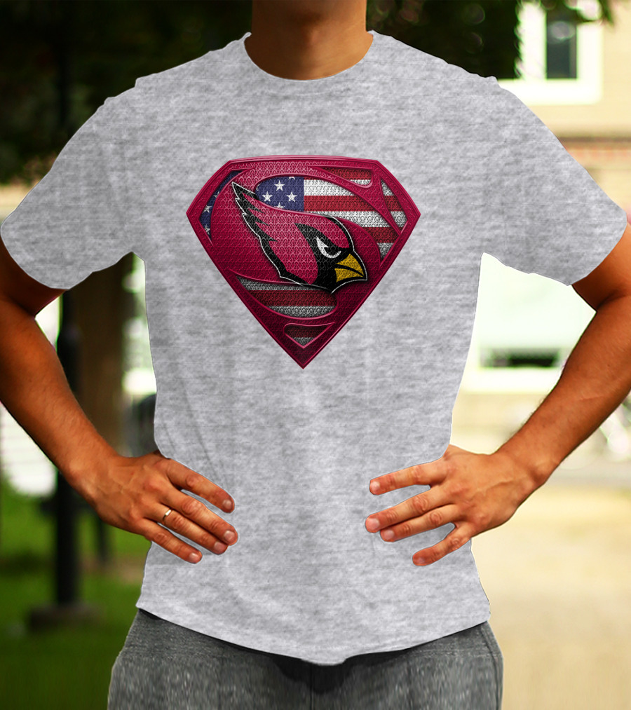 Spm Arizona Cardinals Superman American Flag T-Shirt