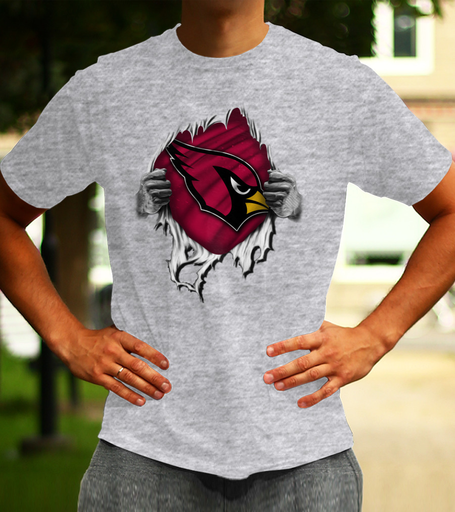 Torn Arizona Cardinals Logo Revealing Hidden Strength T-Shirt