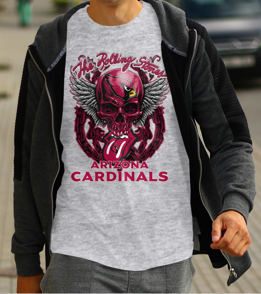 The Rolling Stones Arizona Cardinals Skull Wings T-Shirt