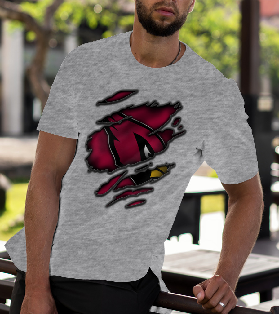 Torn Arizona Cardinals Logo Ripped T-Shirt
