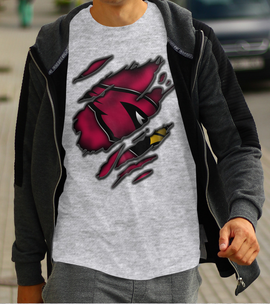 Torn Arizona Cardinals Logo Ripped T-Shirt