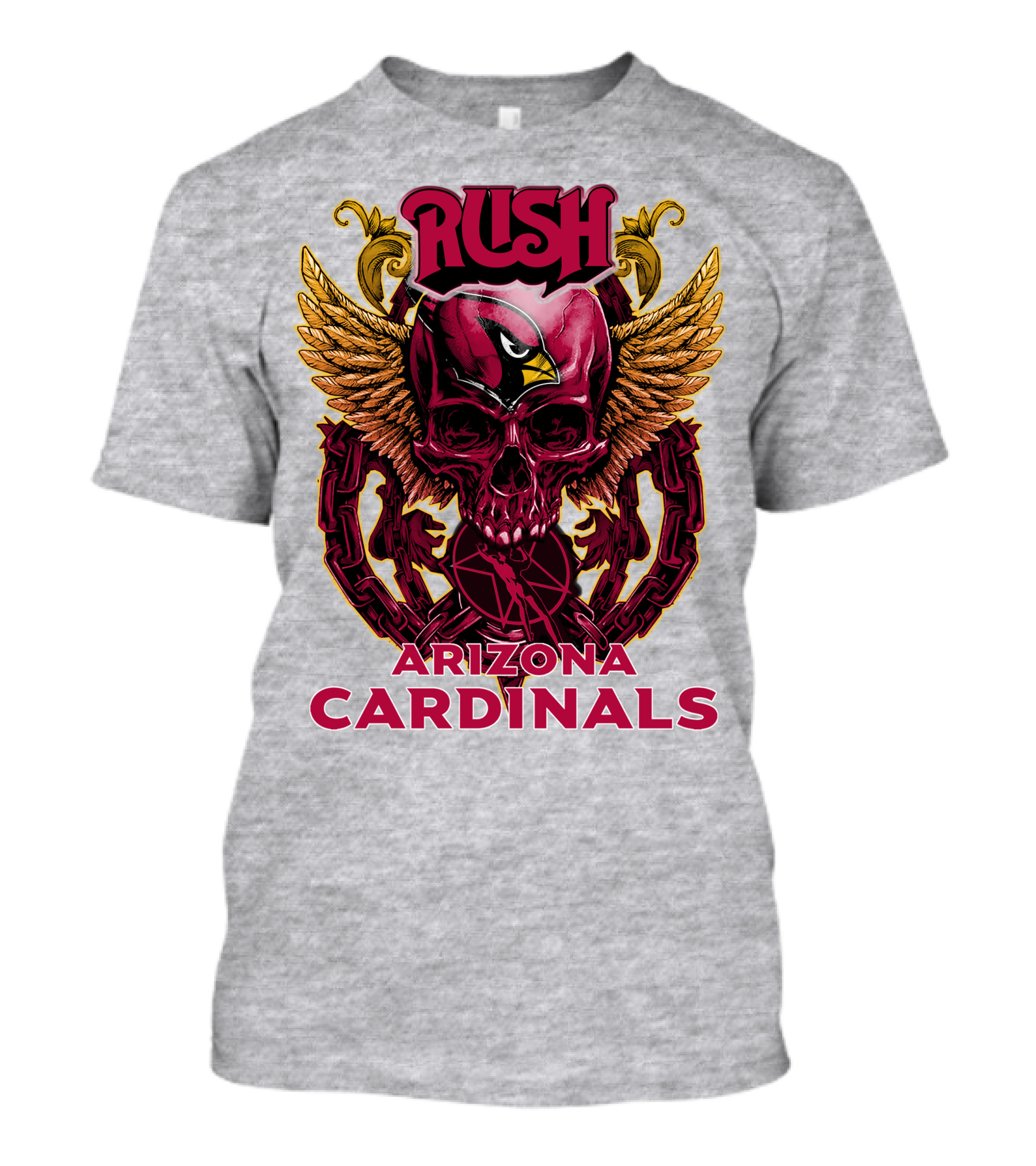 Rush Arizona Cardinals Skull Wings T-Shirt