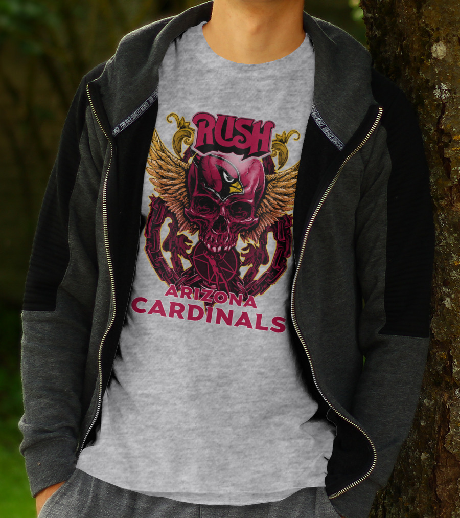 Rush Arizona Cardinals Skull Wings T-Shirt
