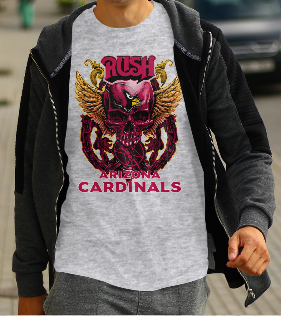Rush Arizona Cardinals Skull Wings T-Shirt