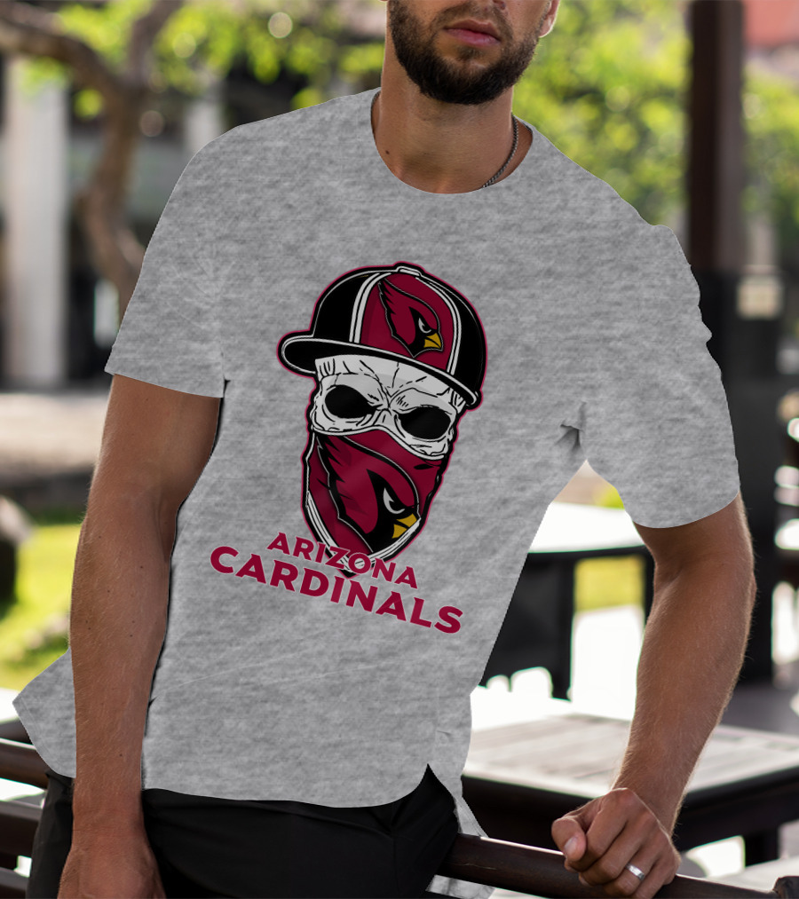 Arizona Cardinals Skull Hat T-Shirt