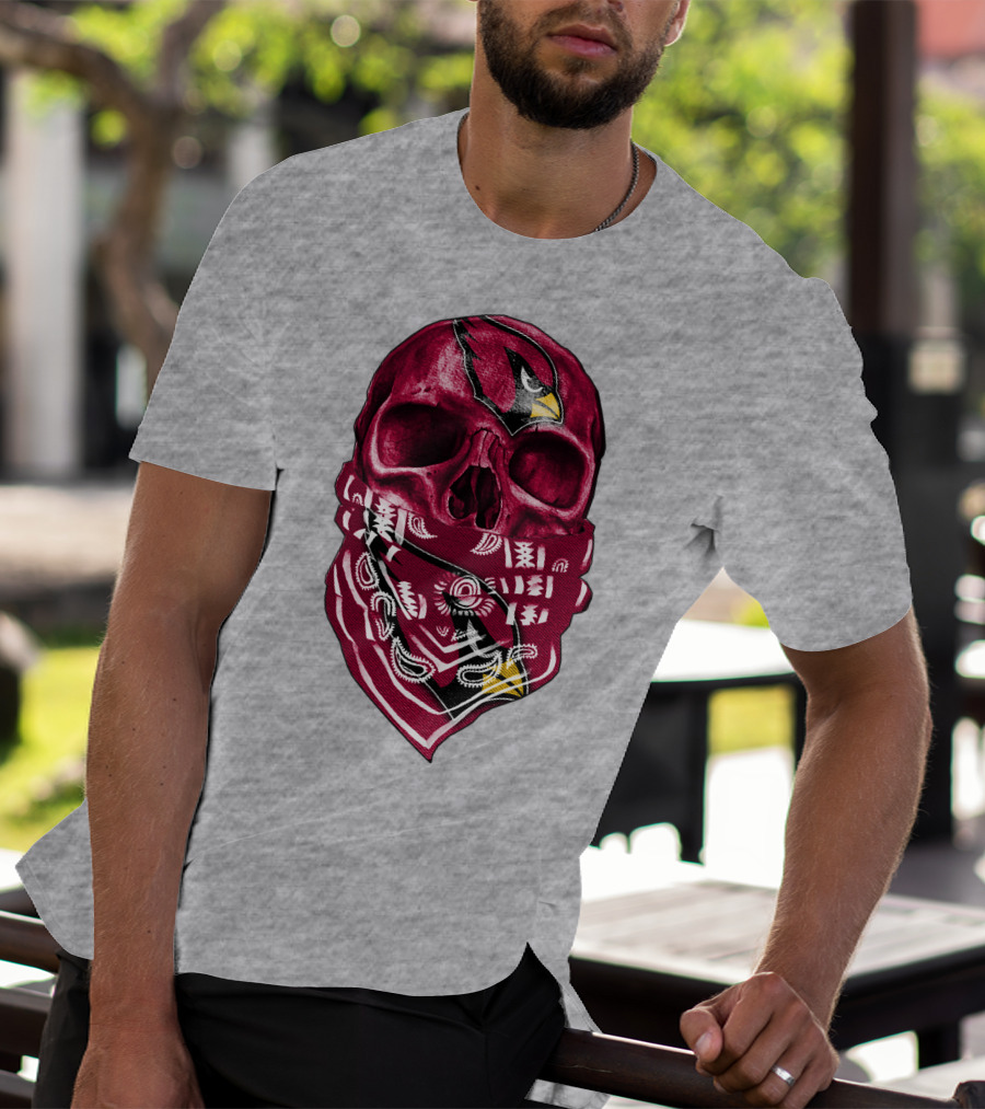 Arizona Cardinals Skull Bandana V5 T-Shirt