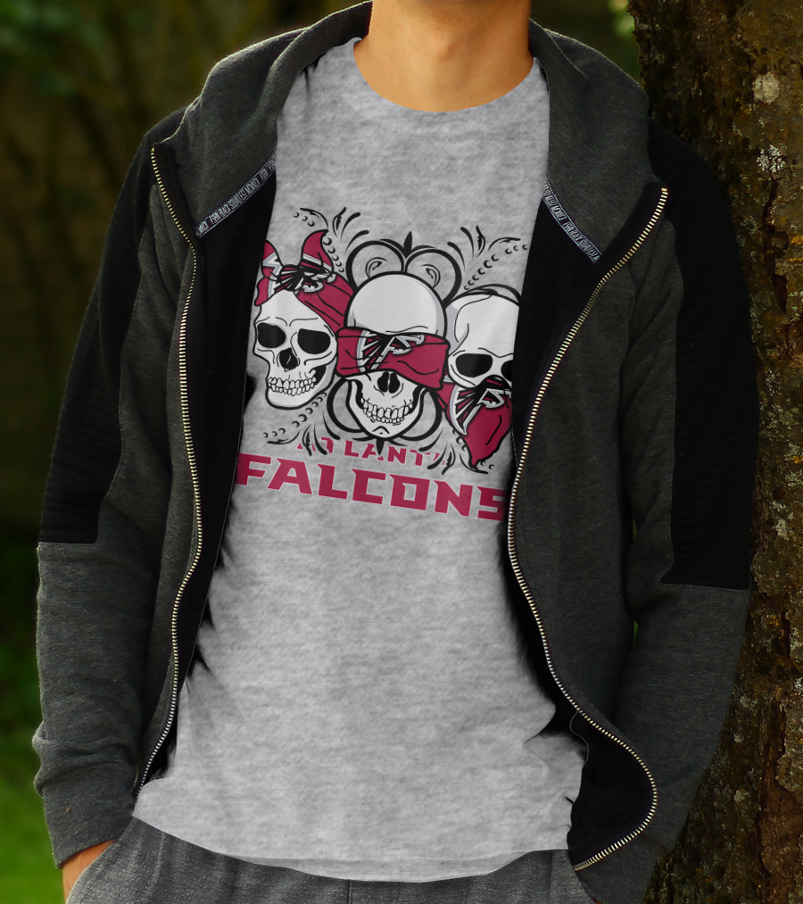 3 Skull Atlanta Falcons Bandana T-Shirt