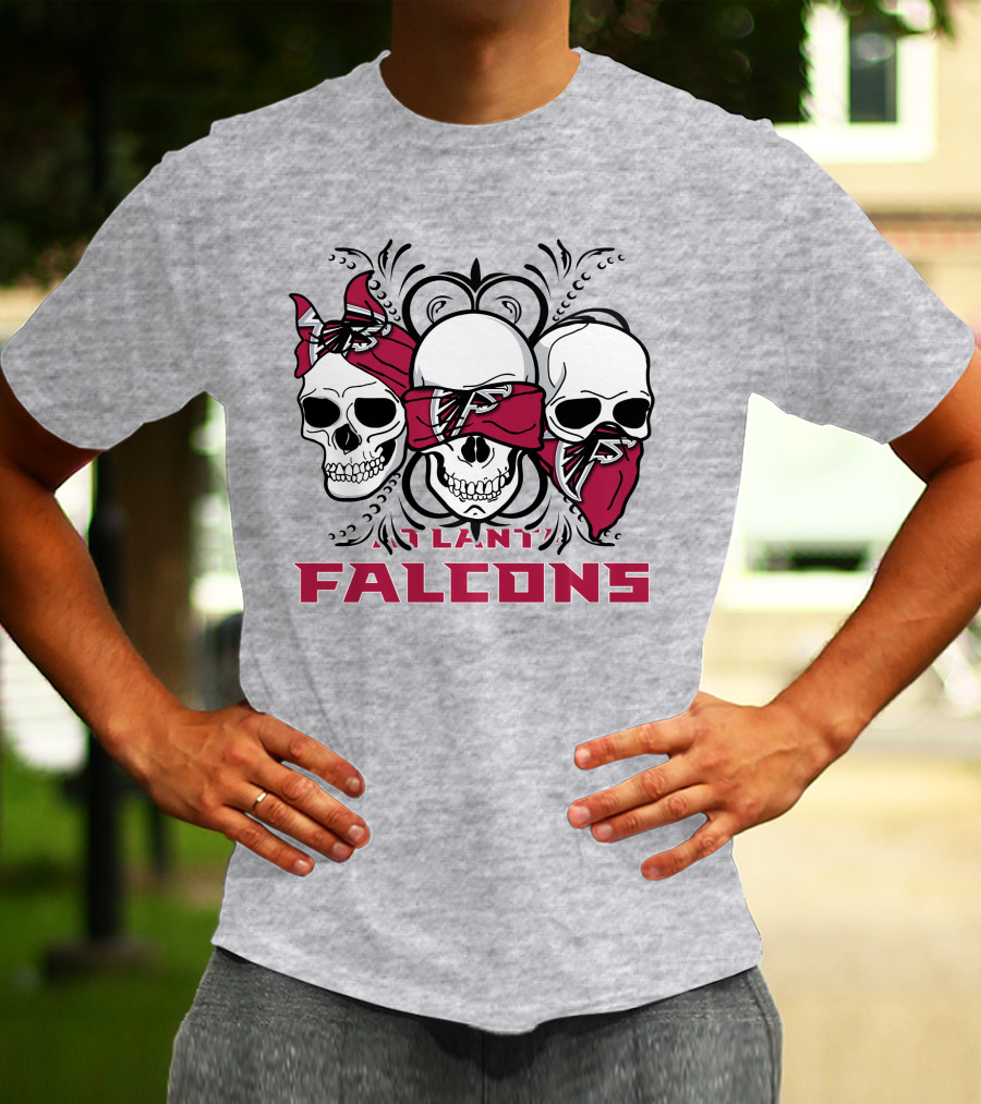 3 Skull Atlanta Falcons Bandana T-Shirt