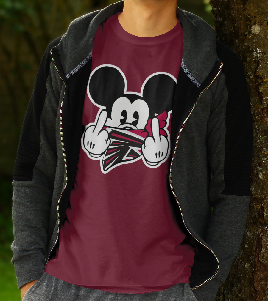 Atlanta Falcons Mickey Mouse Bandana Gesture T-Shirt