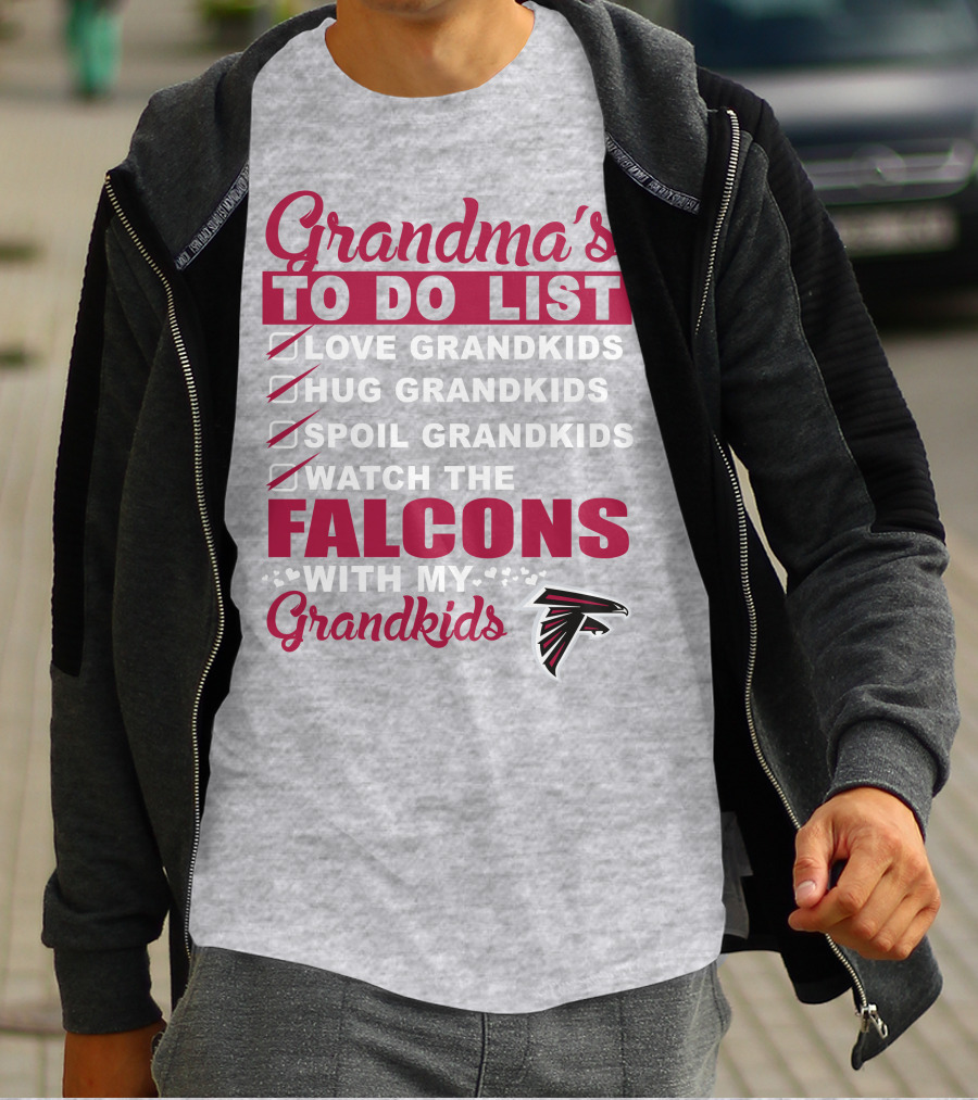 Grandma's To Do List Love Hug Spoil Watch The Falcons With My Grandkids T-Shirt