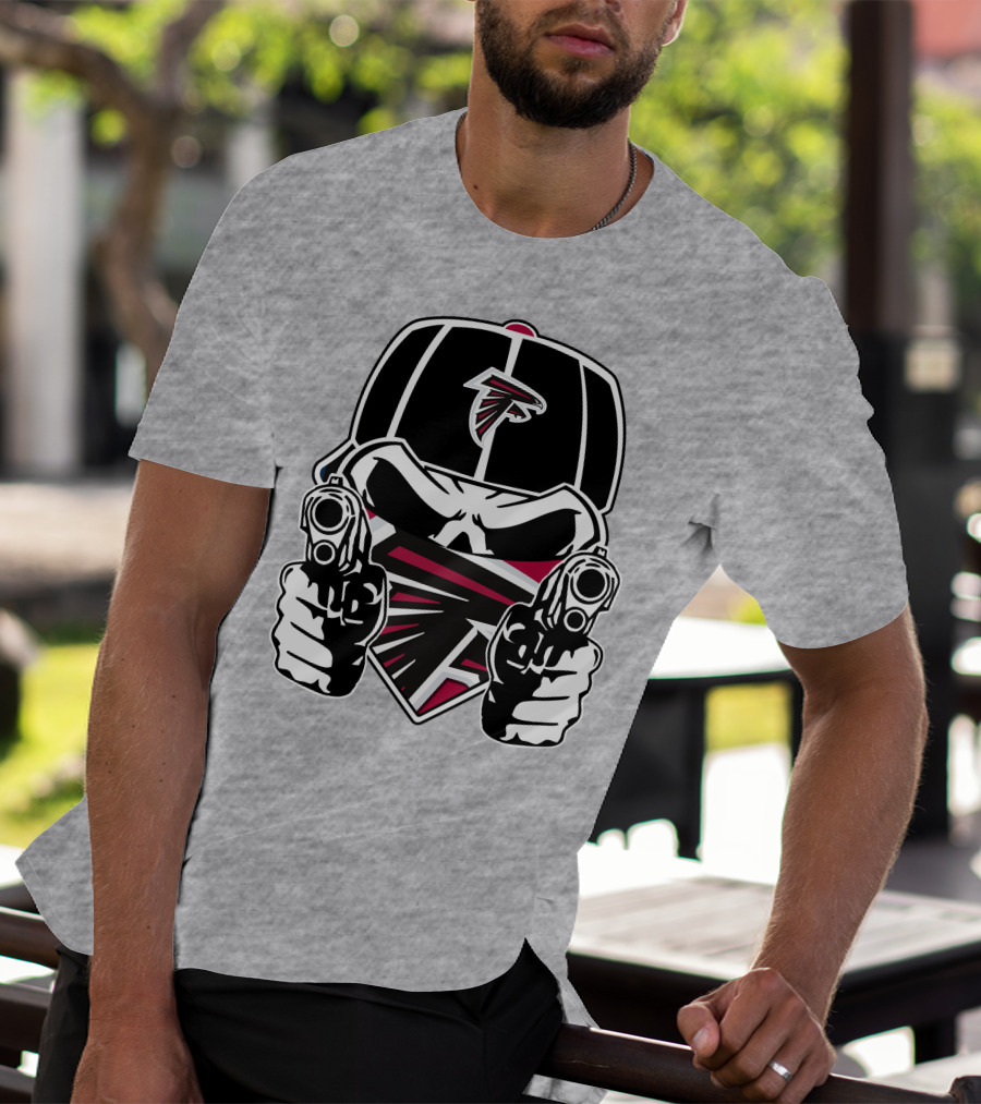 Atlanta Falcons Skull Logo Guns Cap Bandana T-Shirt
