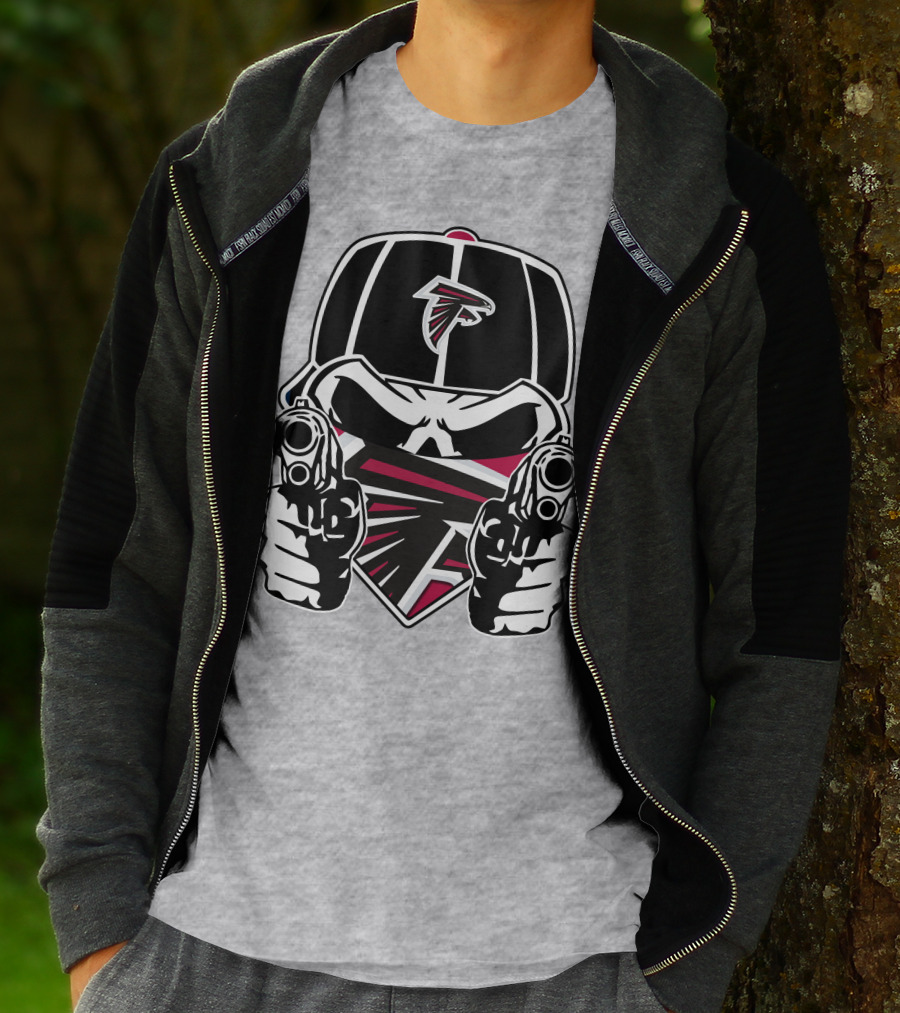Atlanta Falcons Skull Logo Guns Cap Bandana T-Shirt