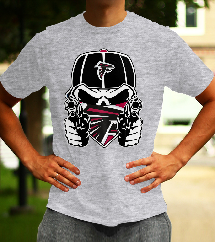 Atlanta Falcons Skull Logo Guns Cap Bandana T-Shirt