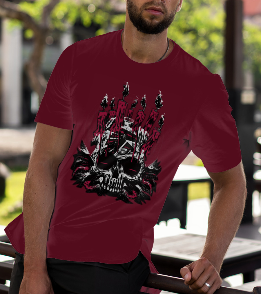 Atlanta Falcons 46 Skull Candles T-Shirt