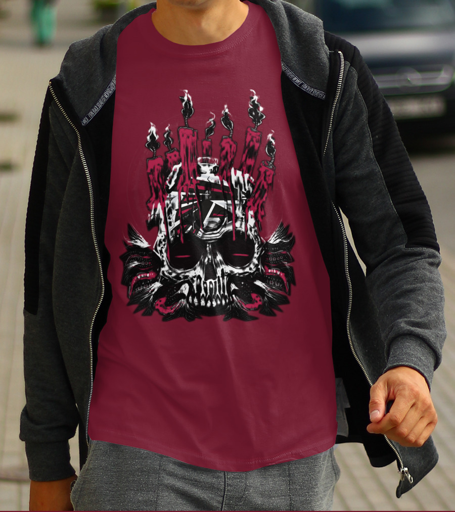 Atlanta Falcons 46 Skull Candles T-Shirt