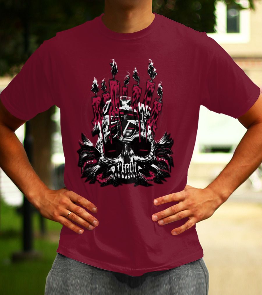 Atlanta Falcons 46 Skull Candles T-Shirt