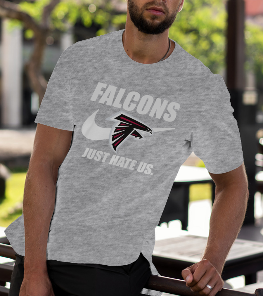 Falcons Nike Logo Just Hate Us T-Shirt