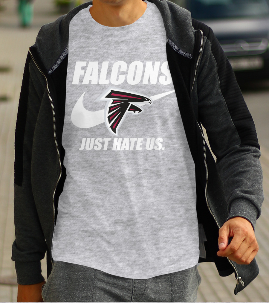 Falcons Nike Logo Just Hate Us T-Shirt