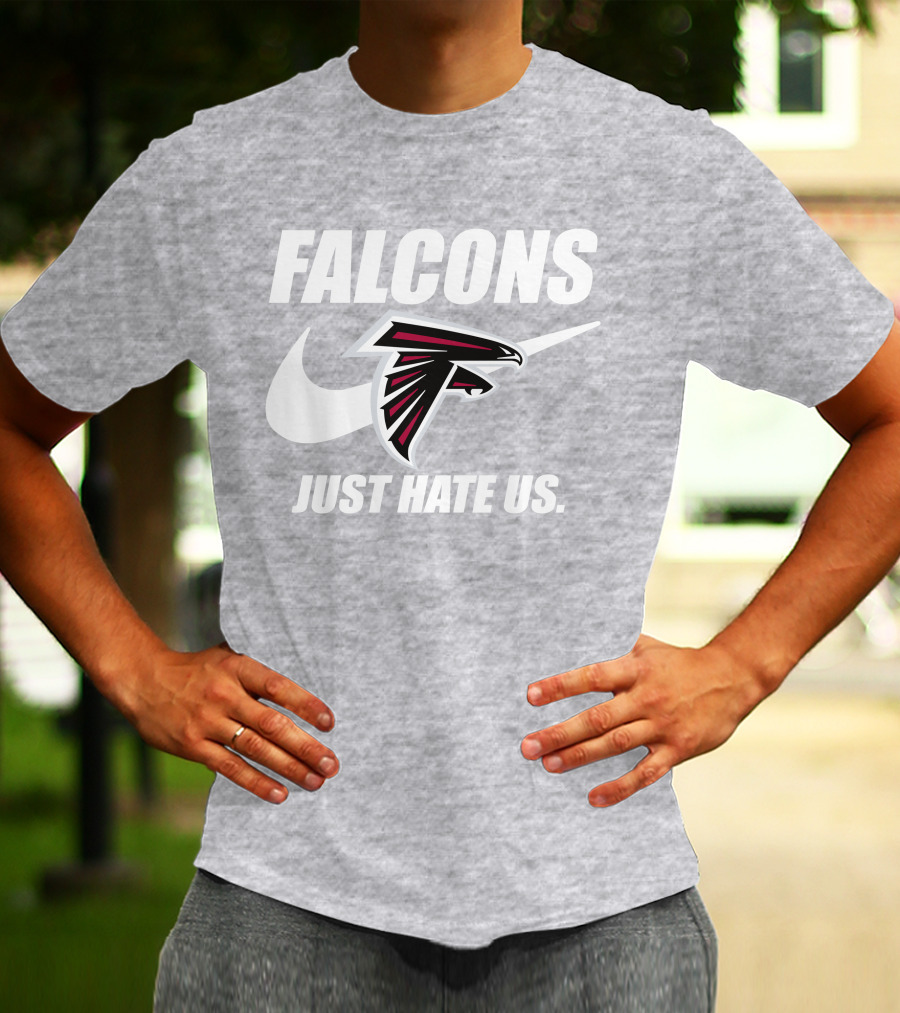 Falcons Nike Logo Just Hate Us T-Shirt
