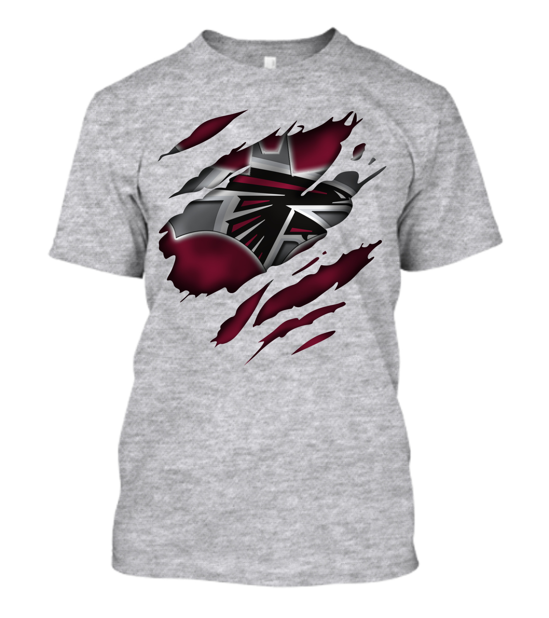 Atlanta Falcons Logo Ripped Claw Marks T-Shirt