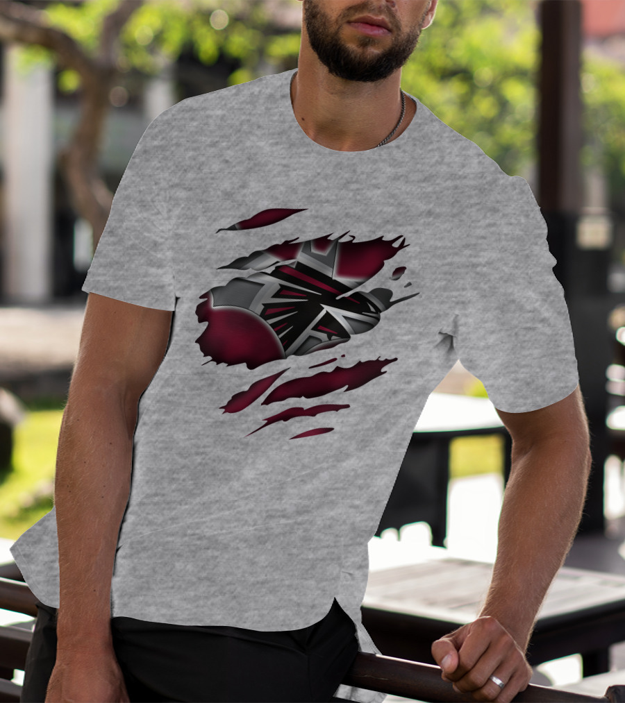Atlanta Falcons Logo Ripped Claw Marks T-Shirt