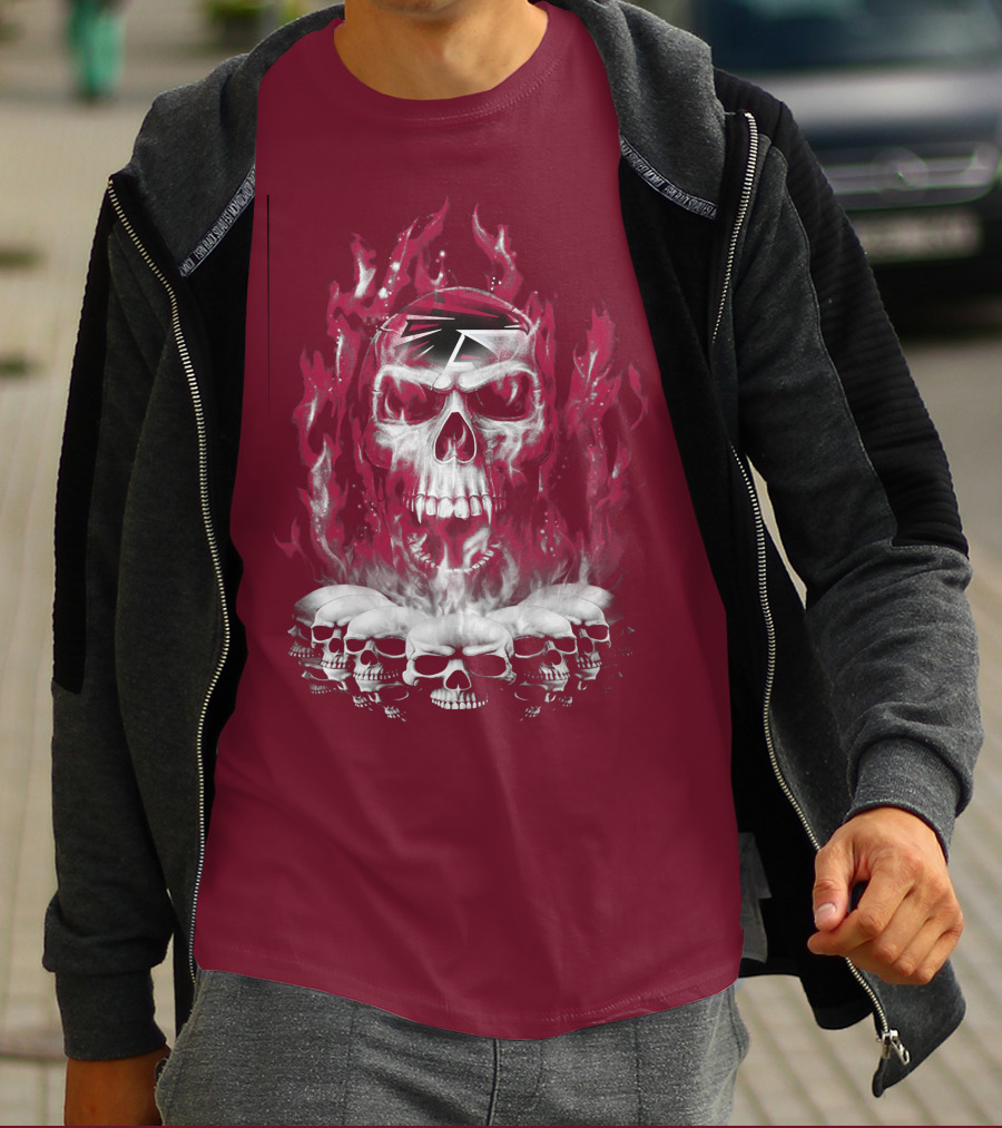 Atlanta Falcons 57 Flaming Skull T-Shirt