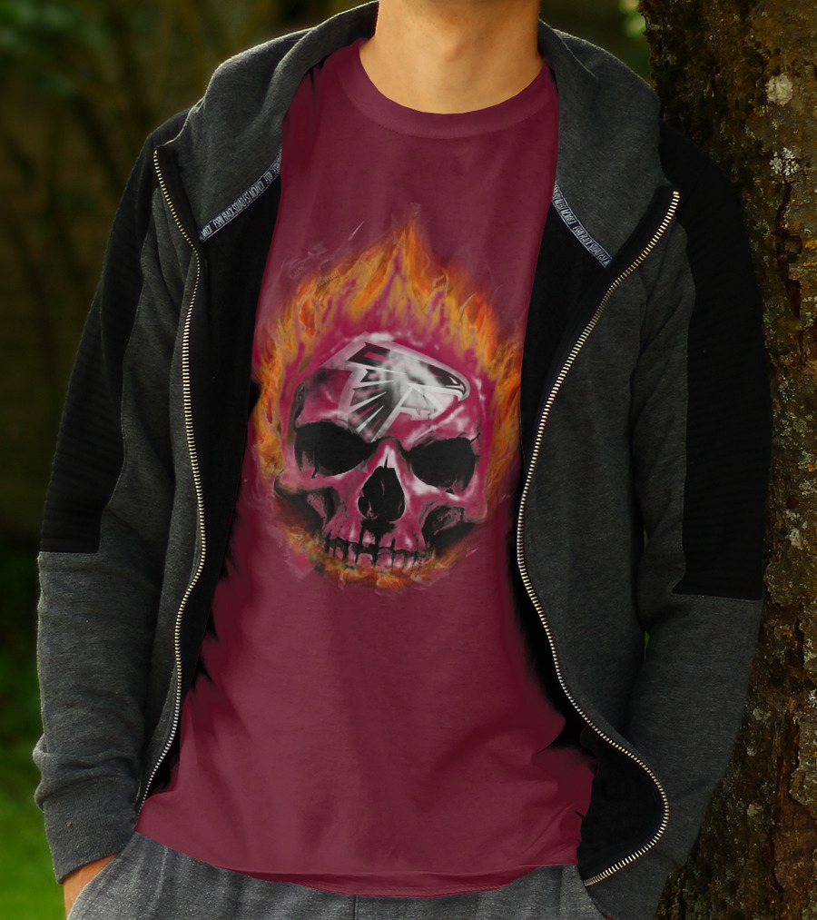 Atlanta Falcons Flaming Skull T-Shirt