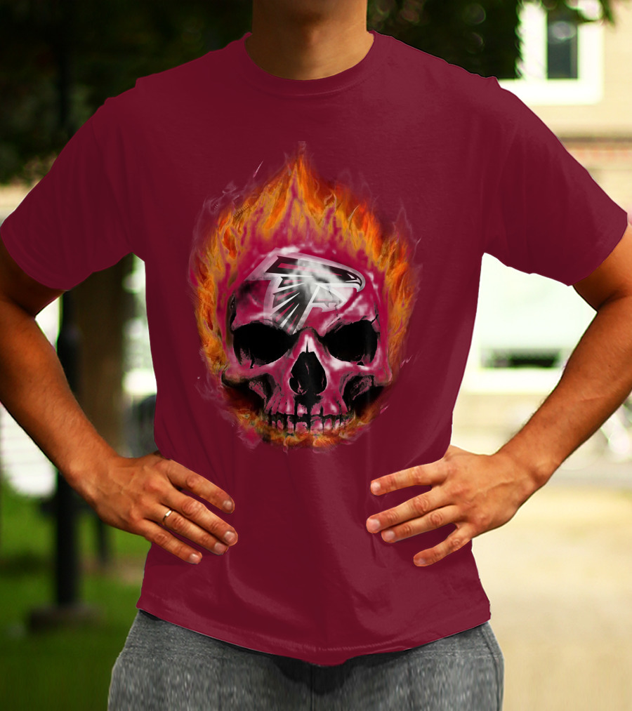 Atlanta Falcons Flaming Skull T-Shirt
