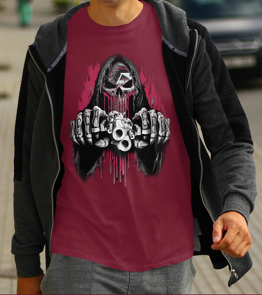 Atlanta Falcons Skull Grim Reaper T-Shirt