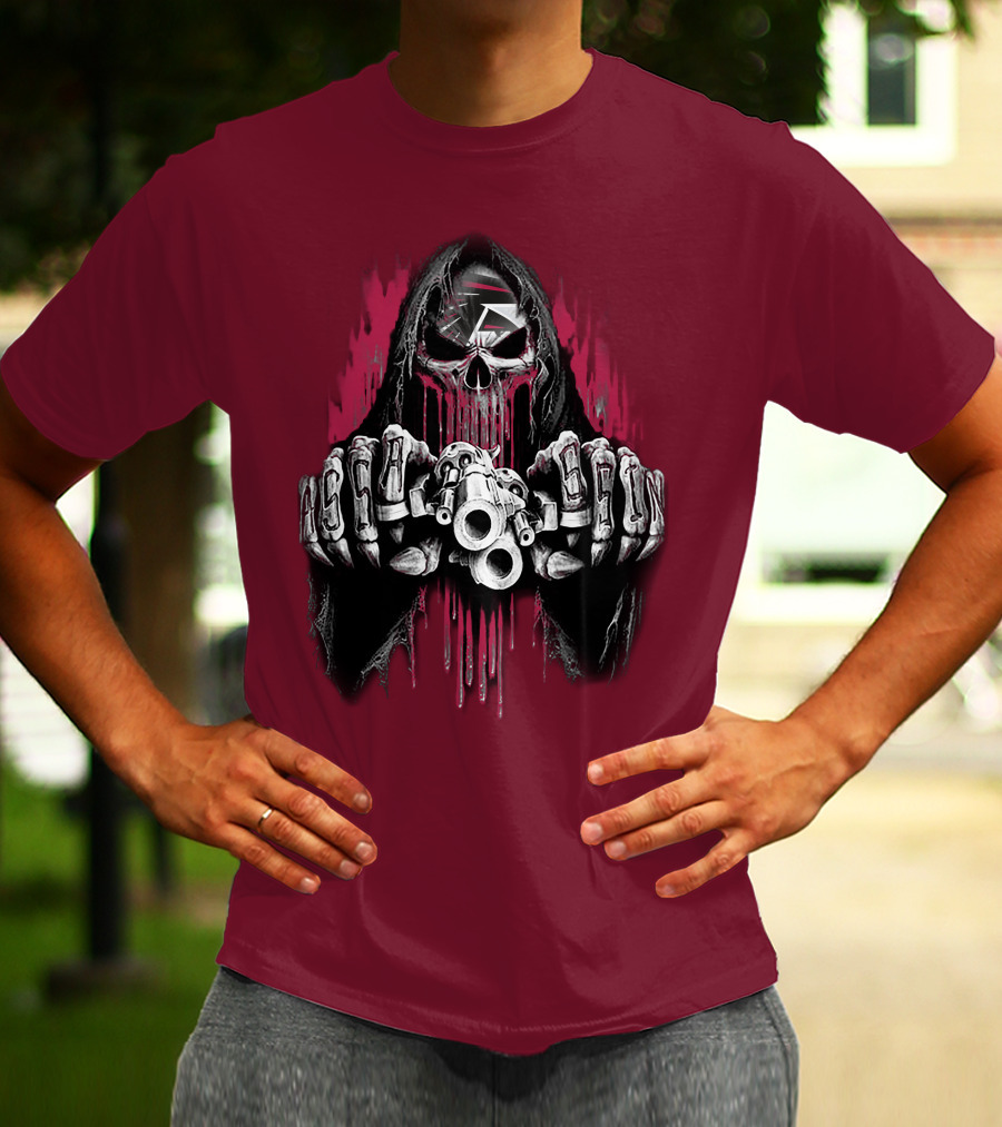 Atlanta Falcons Skull Grim Reaper T-Shirt
