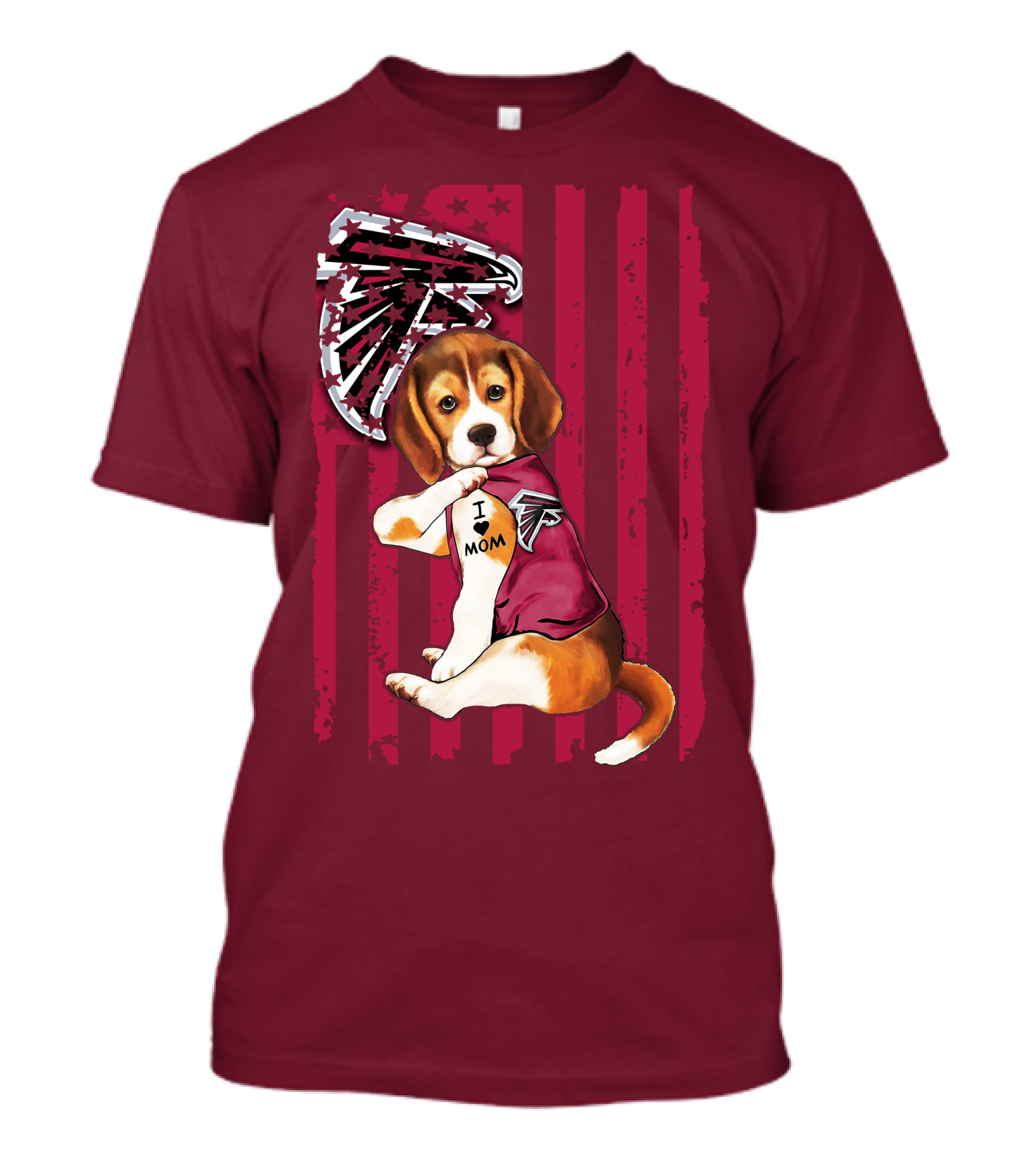 Beagle I Love Mom Atlanta Falcons T-Shirt