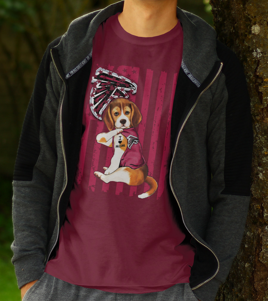Beagle I Love Mom Atlanta Falcons T-Shirt